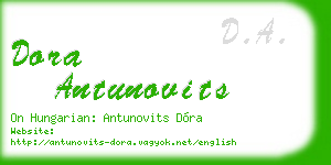 dora antunovits business card