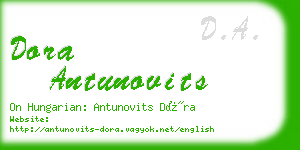 dora antunovits business card